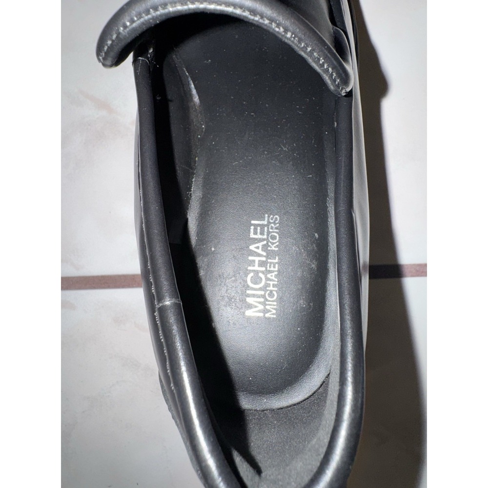 NWOB Michael Kors Black Shiloh Leather Loafers Platform Chunky Y2K Style Size 6M - Picture 10 of 15